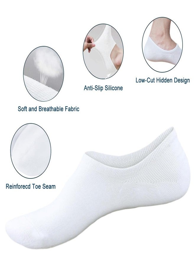 RICHBULL 12 Pairs No Show Socks for Women & Men,Low Cut Socks Breathable Casual Socks Thin Sock Non-Slip (white) - Image 4